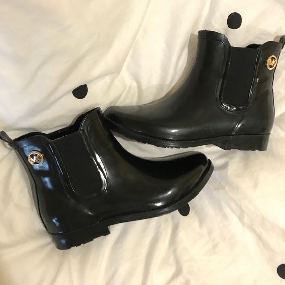 Michael Kors Black Rain Booties - Picture 1 of 8